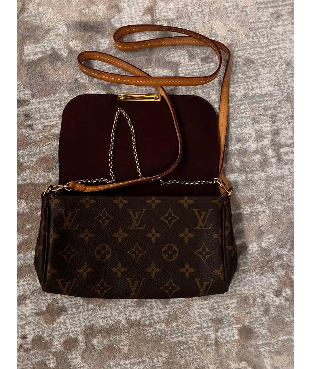 LOUIS VUITTON Коричневая кожаная сумка через плечо, фото 2