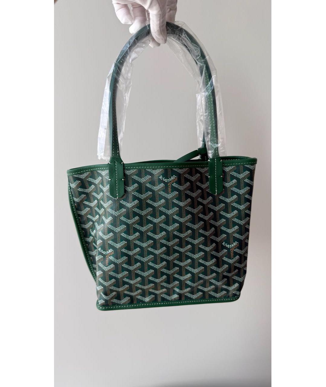 GOYARD Зеленая кожаная сумка тоут, фото 9
