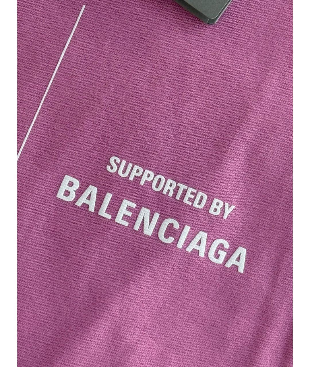 BALENCIAGA Розовая хлопковая футболка, фото 3