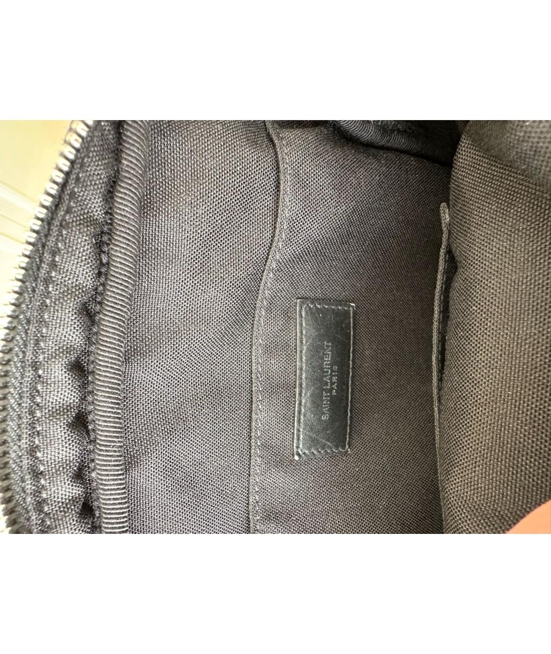 SAINT LAURENT Черная тканевая сумка на плечо, фото 7