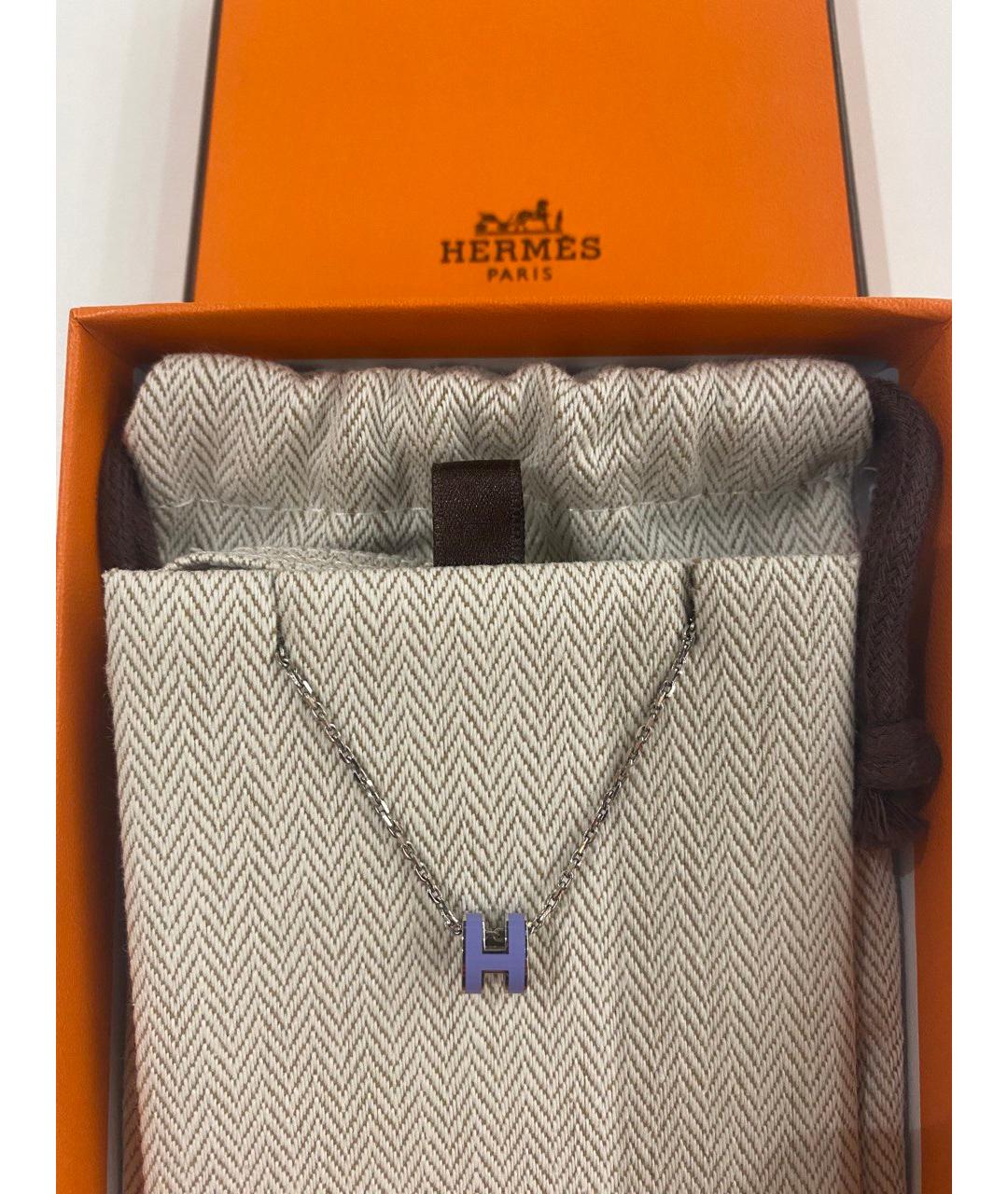 HERMES Фиолетовый металлический кулон, фото 4