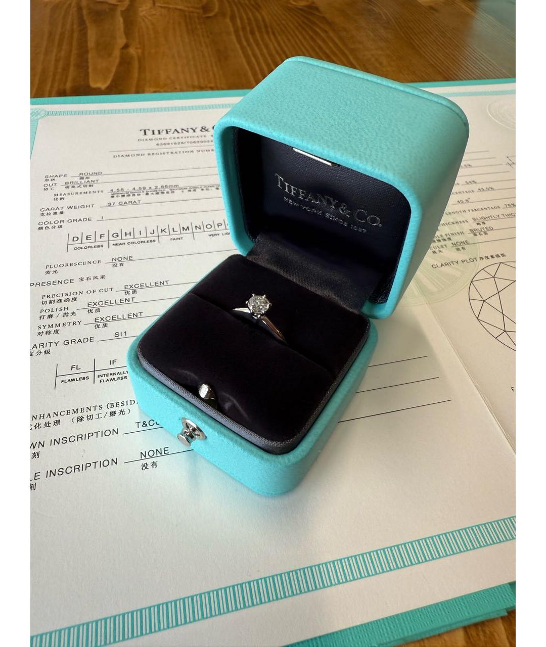 TIFFANY&CO Белое платиновое кольцо, фото 6