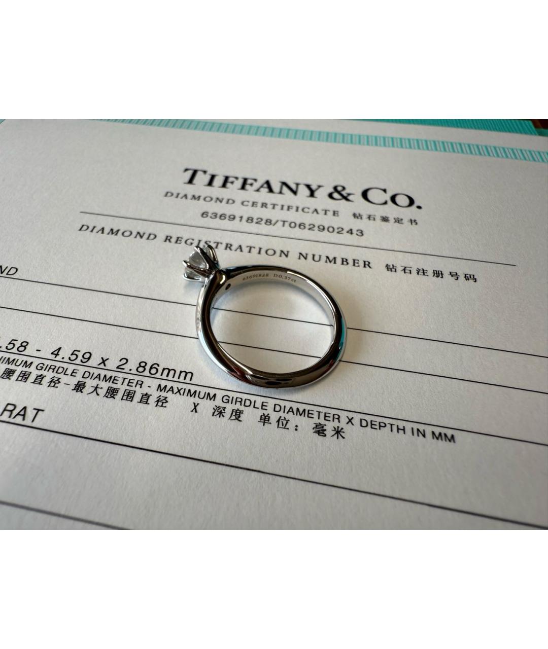 TIFFANY&CO Белое платиновое кольцо, фото 7