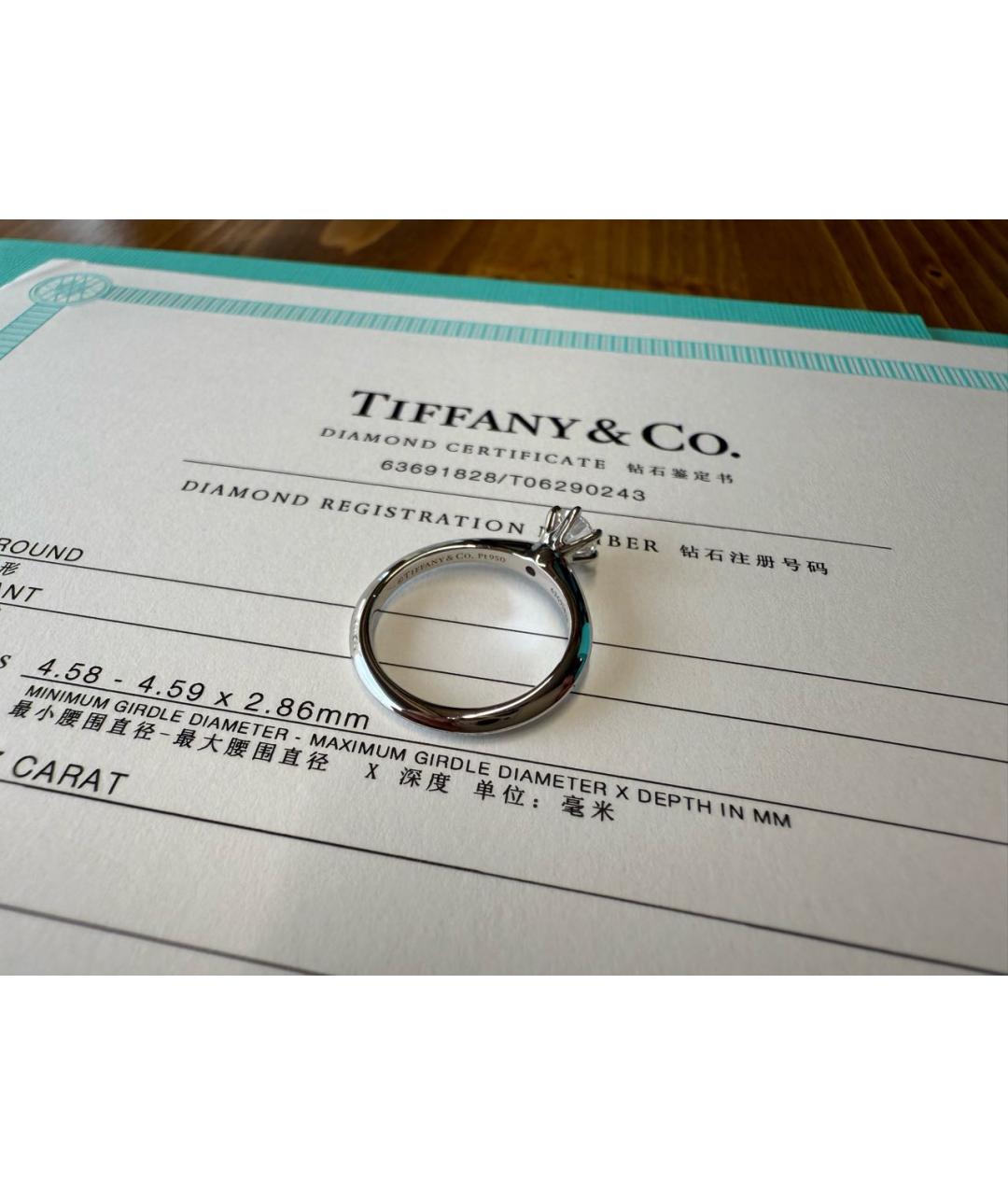 TIFFANY&CO Белое платиновое кольцо, фото 8