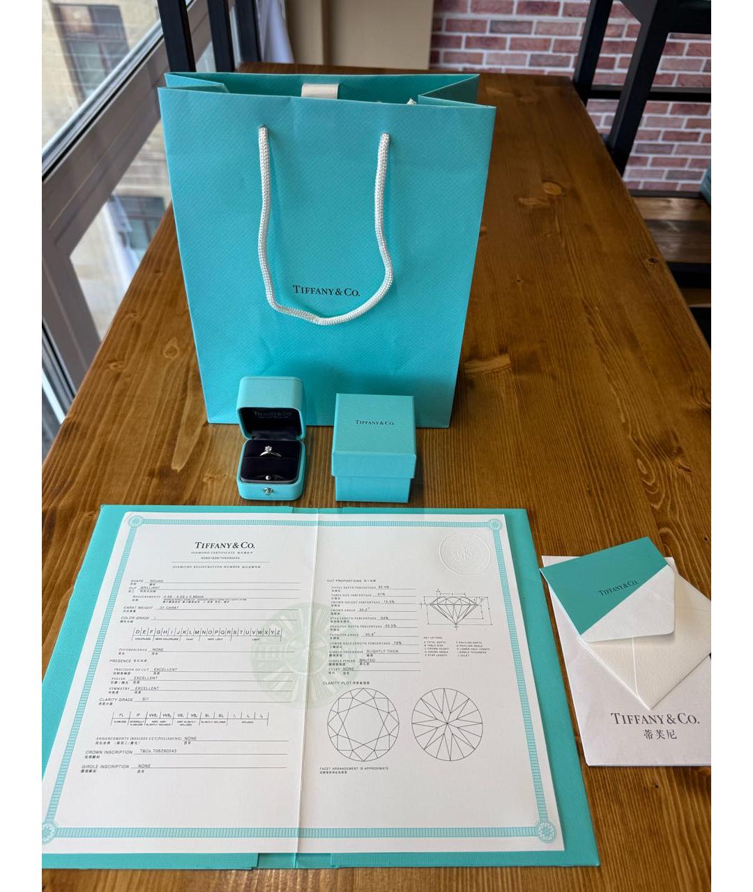 TIFFANY&CO Белое платиновое кольцо, фото 2