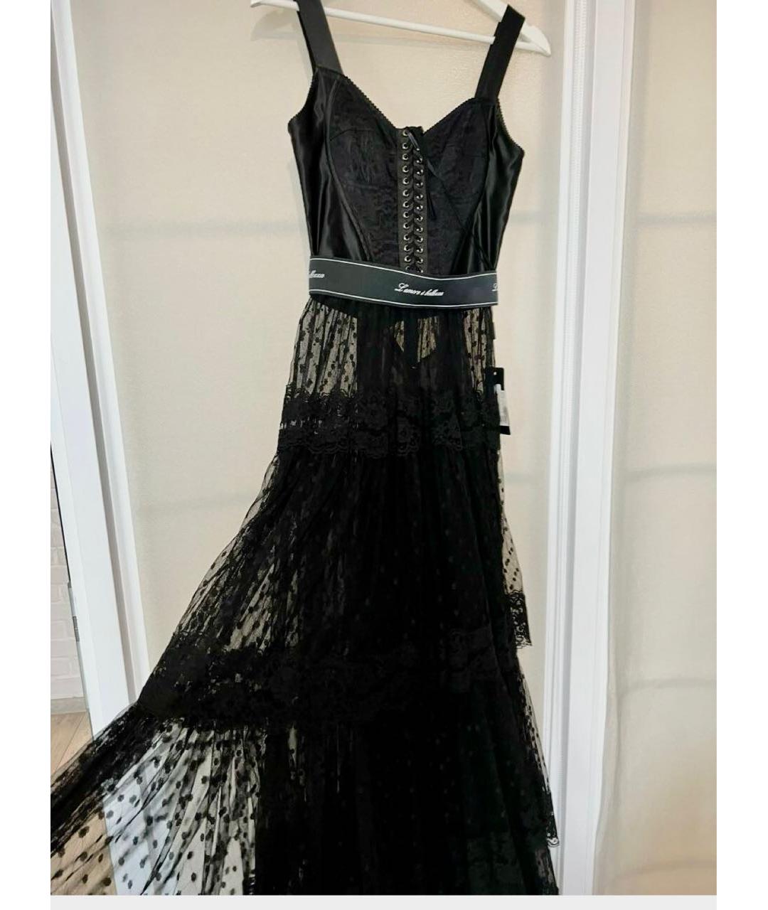 DOLCE&GABBANA Черное кружевное платье, фото 4