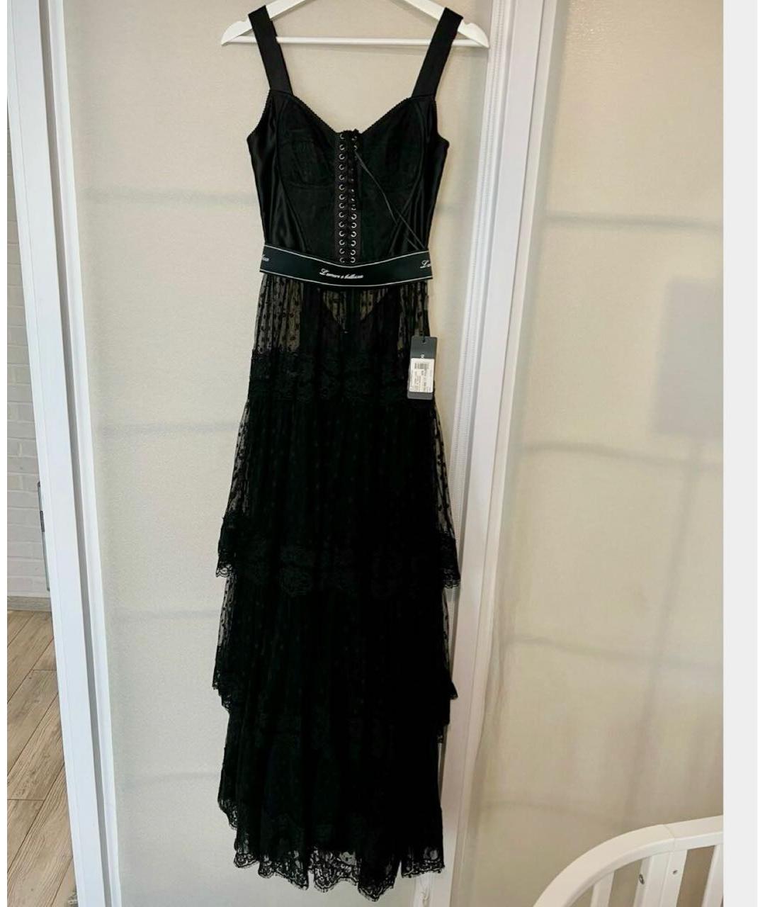 DOLCE&GABBANA Черное кружевное платье, фото 2