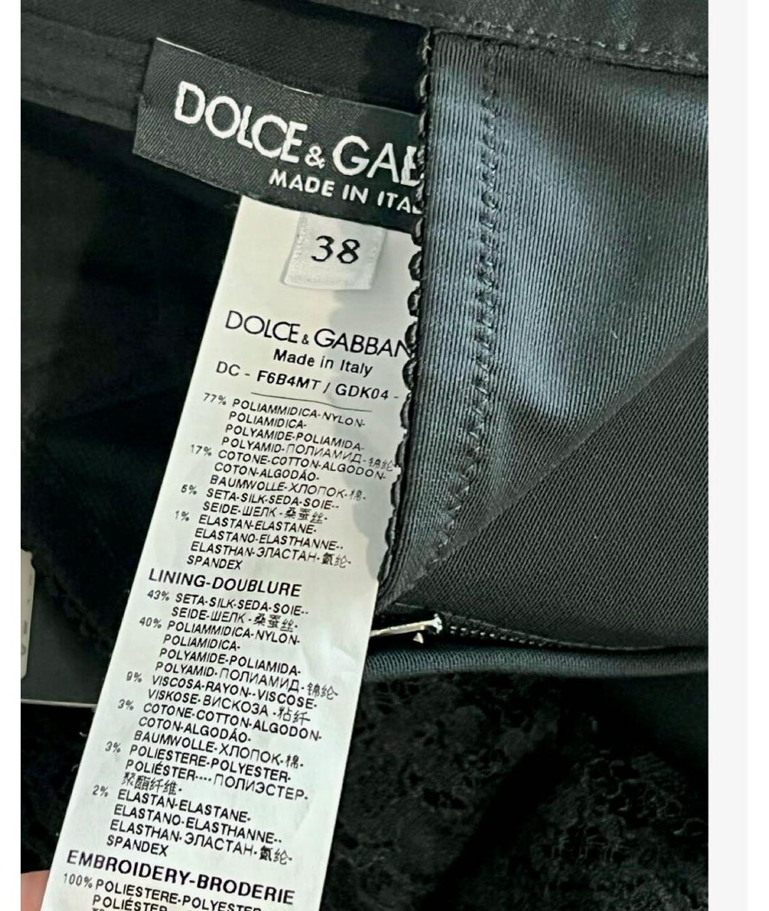 DOLCE&GABBANA Черное кружевное платье, фото 6