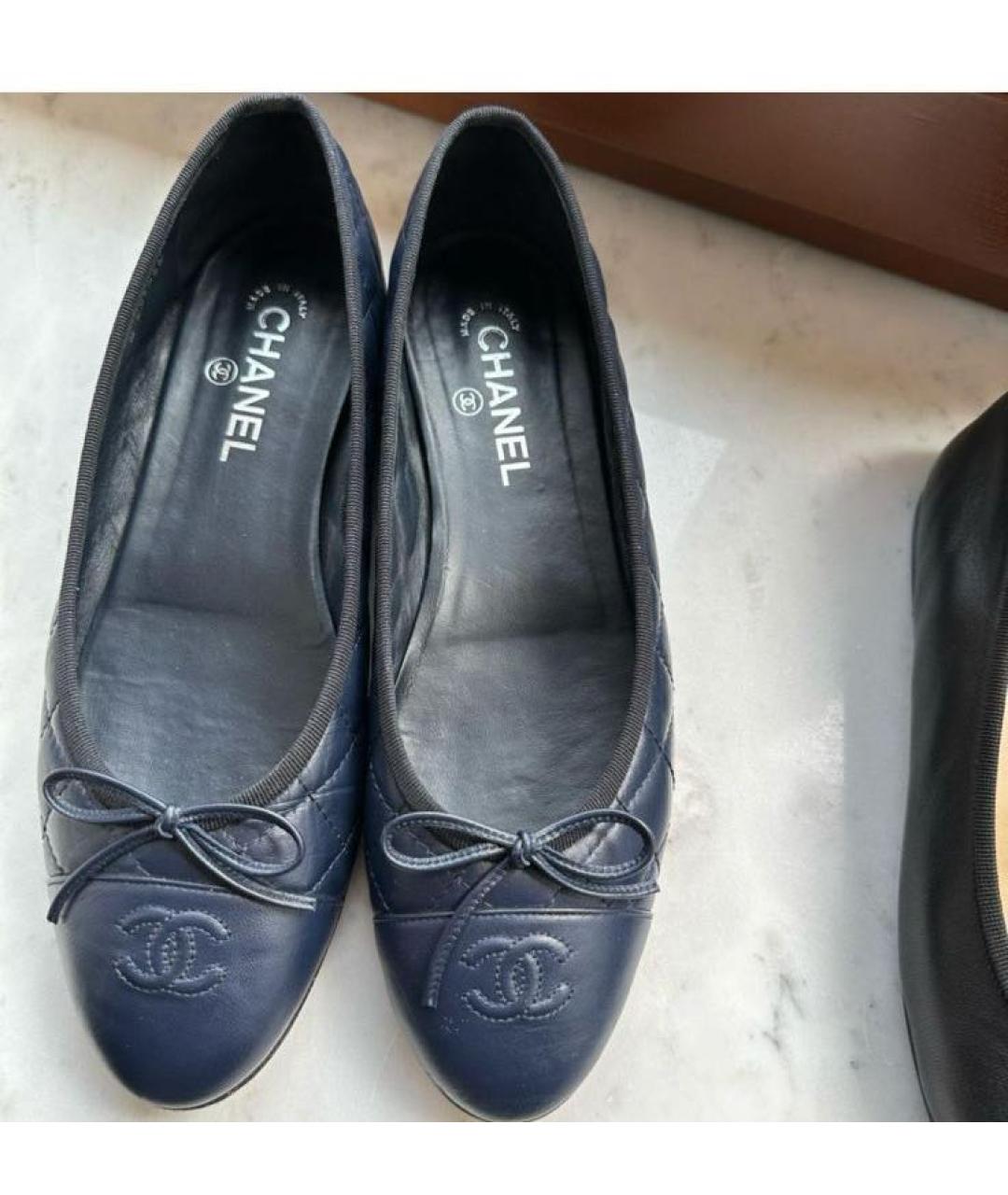 CHANEL Темно-синие мокасины, фото 5