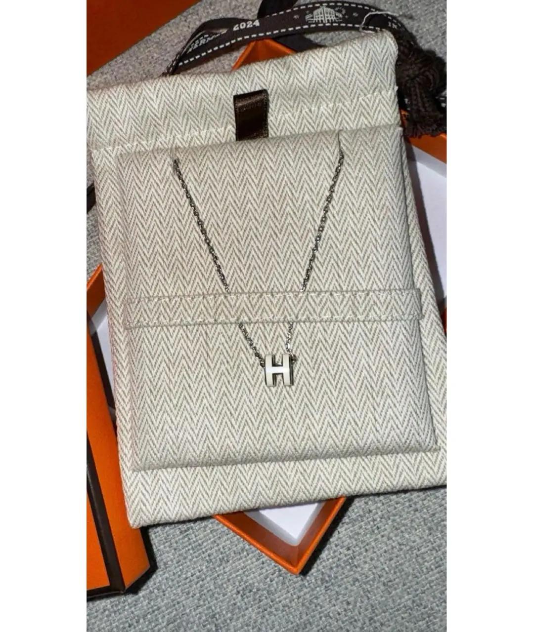 HERMES Белая металлическая подвеска, фото 2