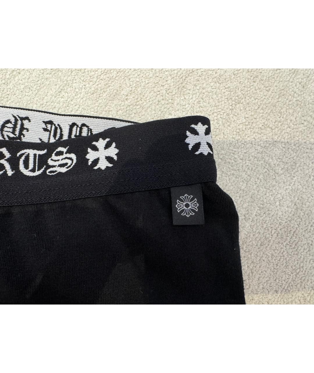 CHROME HEARTS Черные хлопковые леггинсы и велосипедки, фото 4