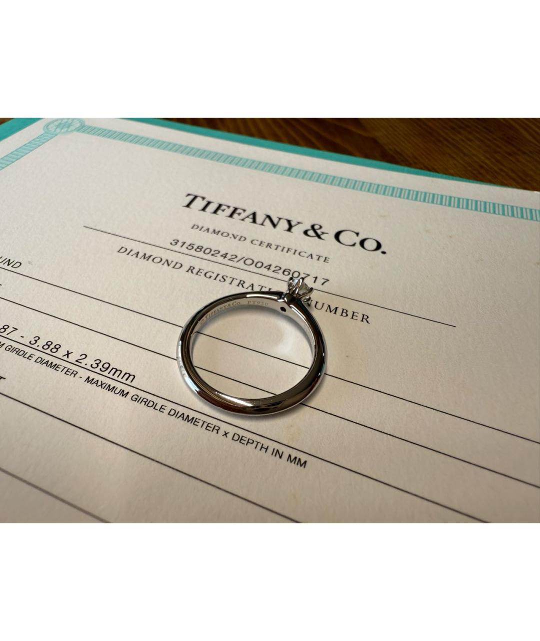 TIFFANY&CO Белое платиновое кольцо, фото 7