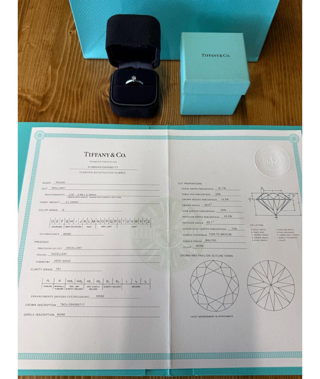 TIFFANY&CO Белое платиновое кольцо, фото 3