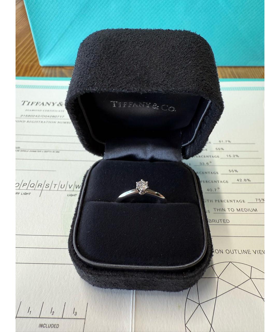 TIFFANY&CO Белое платиновое кольцо, фото 4