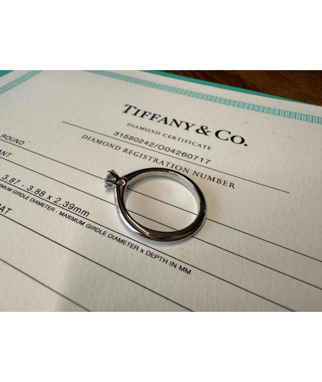 TIFFANY&CO Белое платиновое кольцо, фото 6