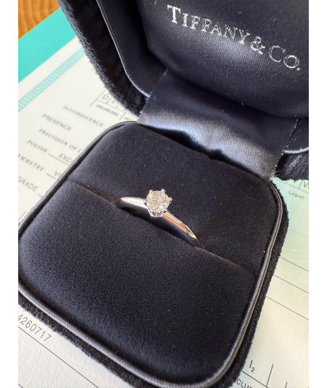 TIFFANY&CO Белое платиновое кольцо, фото 5