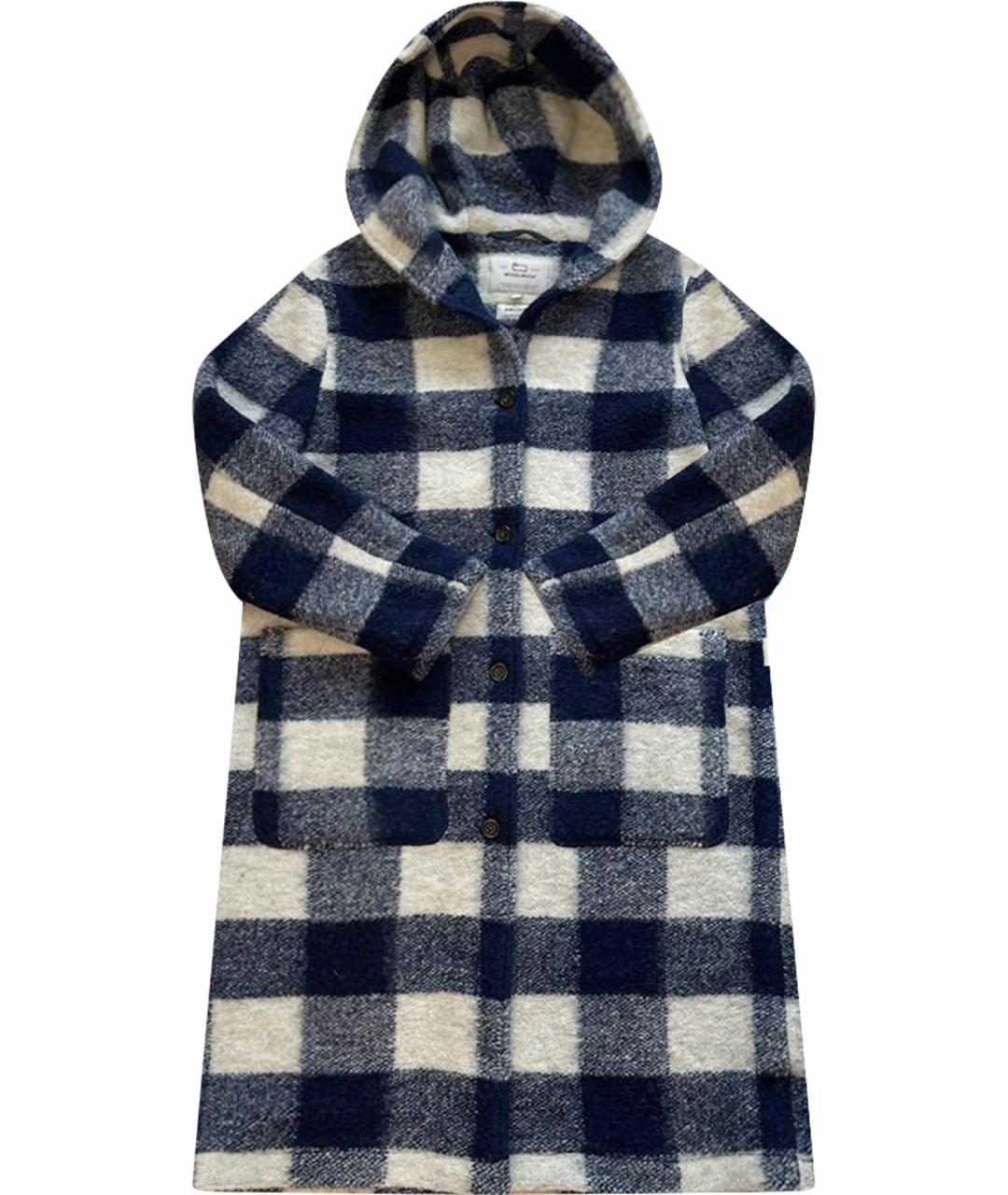 WOOLRICH Темно-синее шерстяное пальто, фото 1