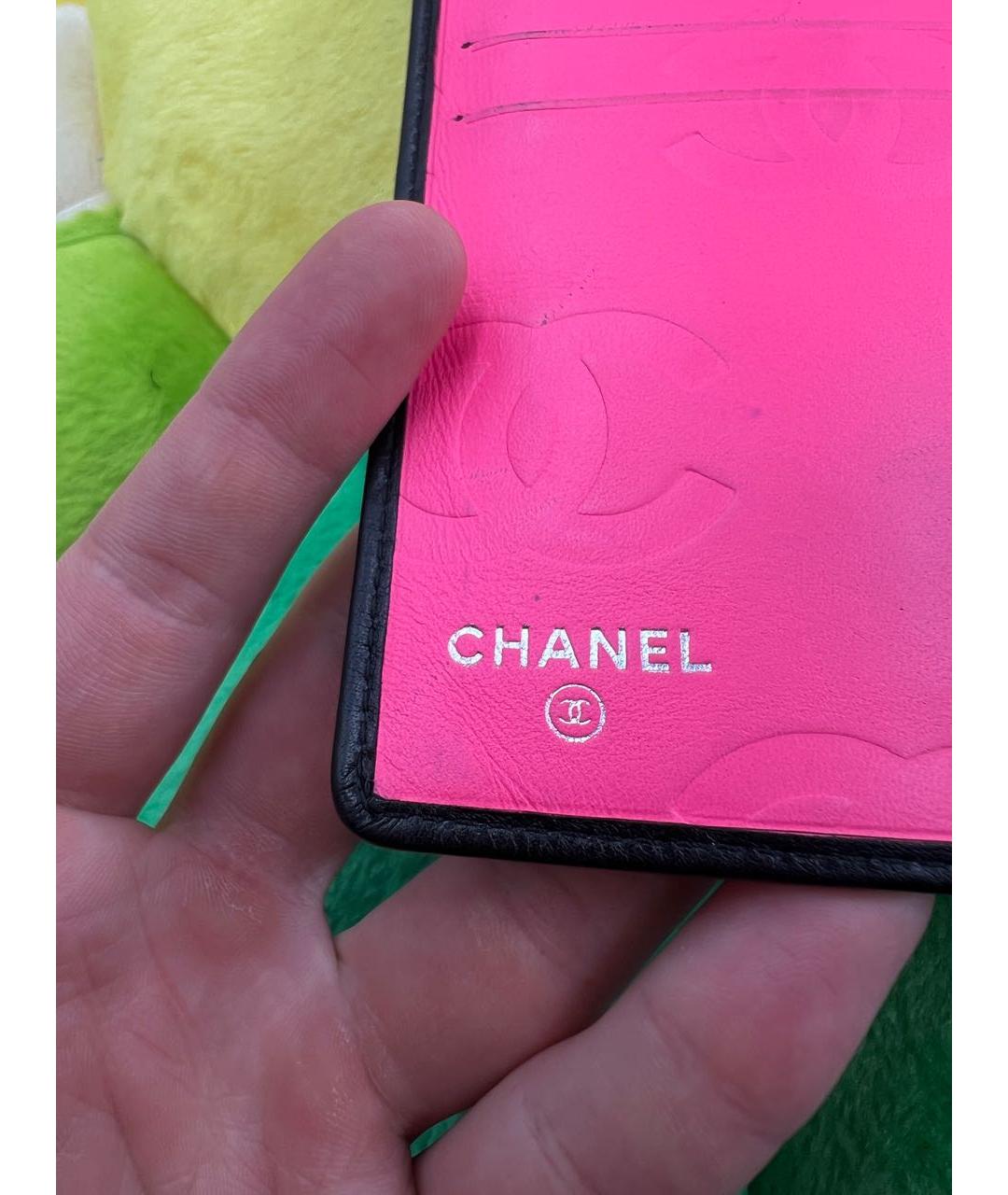 CHANEL Черный кожаный кошелек, фото 5