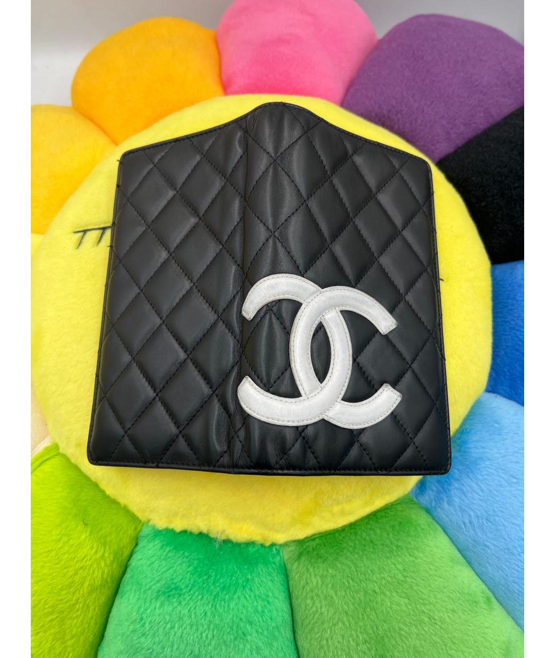 CHANEL Черный кожаный кошелек, фото 3
