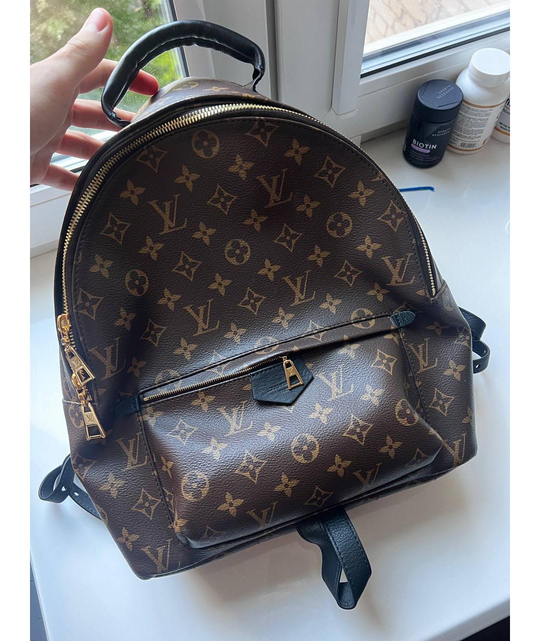 LOUIS VUITTON Коричневый кожаный рюкзак, фото 6