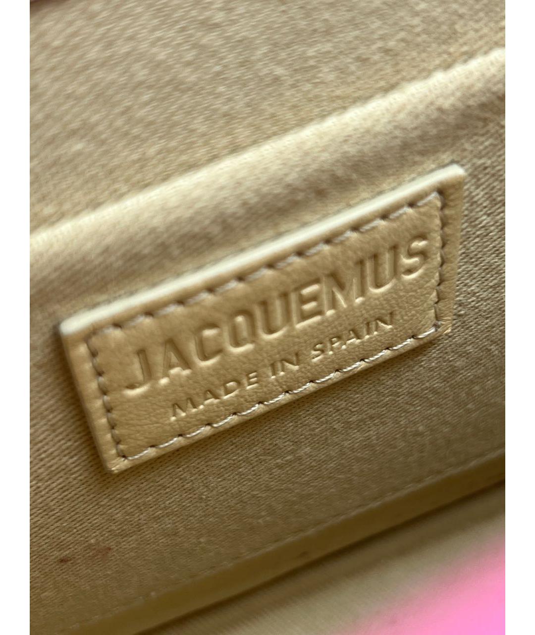 JACQUEMUS Розовая кожаная сумка с короткими ручками, фото 6