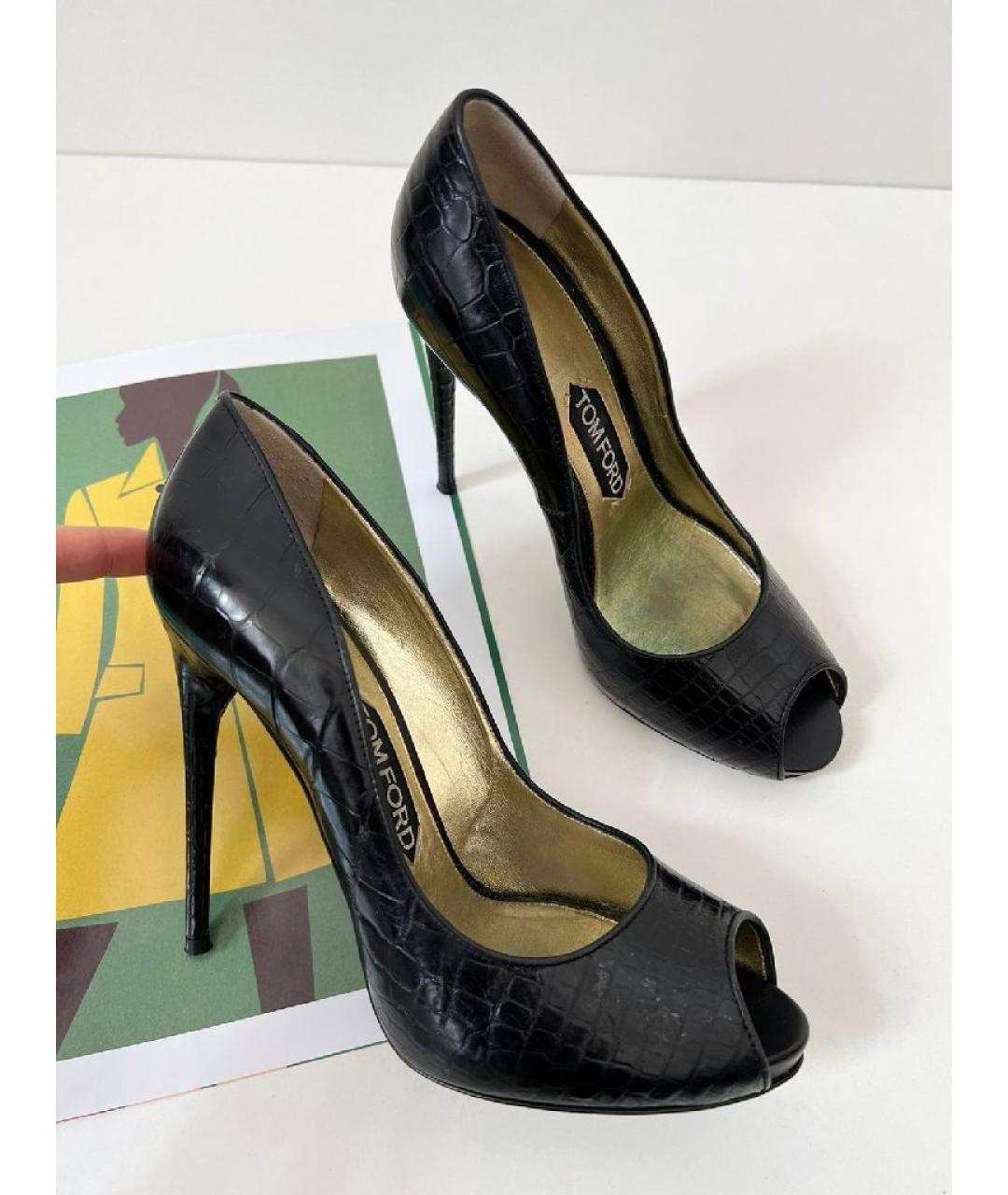 TOM FORD Черные кожаные туфли, фото 8