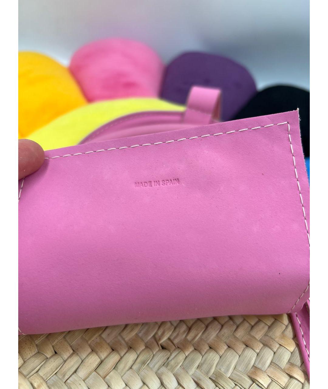 JACQUEMUS Розовая пелетеная пляжная сумка, фото 4