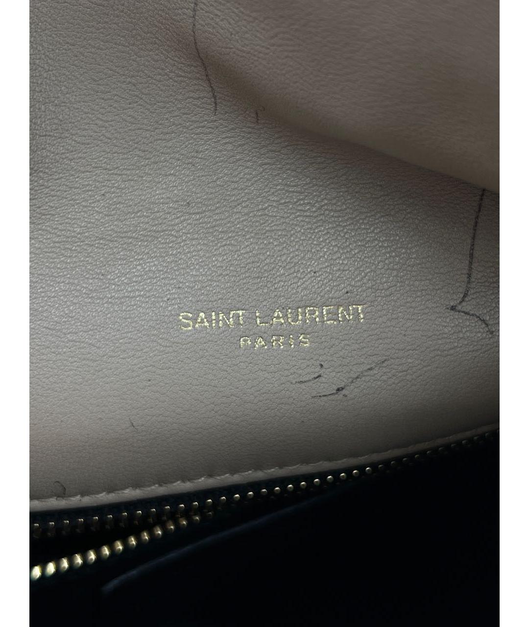 SAINT LAURENT Бежевая кожаная сумка через плечо, фото 5