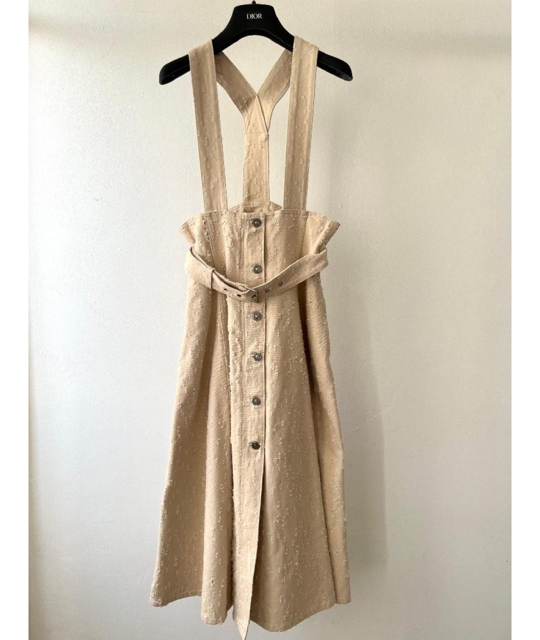 CHRISTIAN DIOR Бежевая хлопковая юбка макси, фото 10