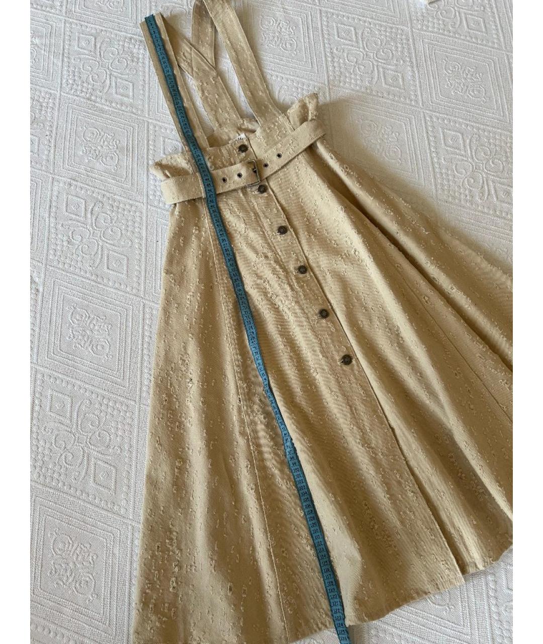 CHRISTIAN DIOR Бежевая хлопковая юбка макси, фото 8
