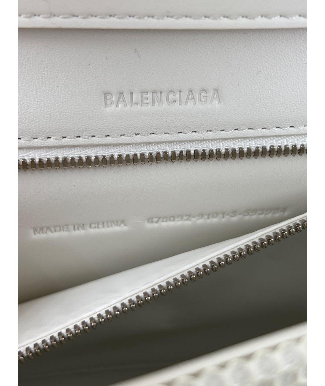 BALENCIAGA Белая кожаная сумка на плечо, фото 4