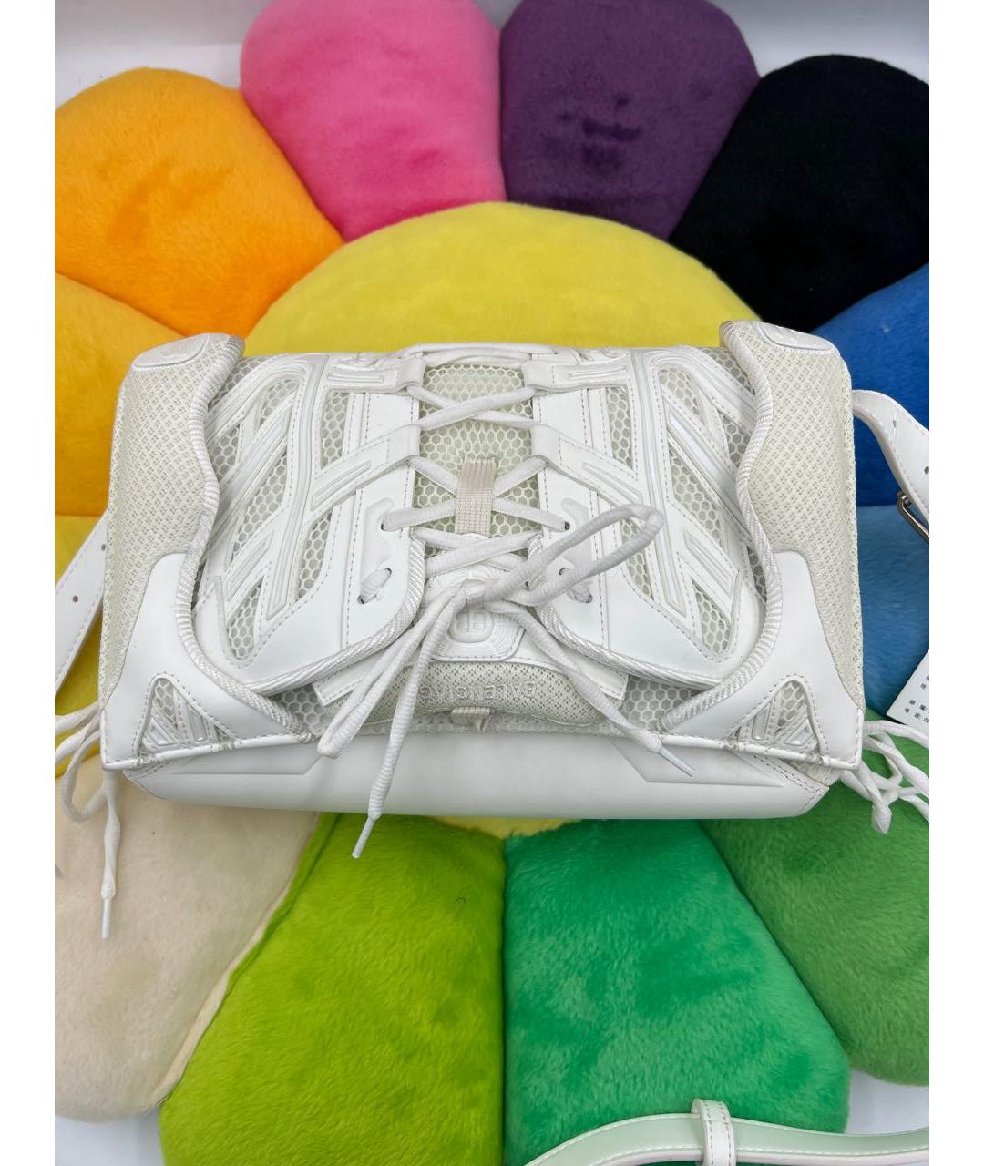 BALENCIAGA Белая кожаная сумка на плечо, фото 3