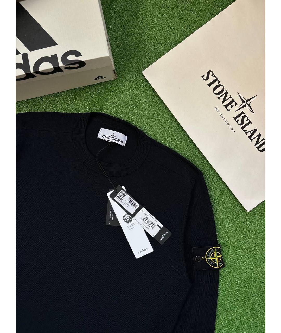 STONE ISLAND Темно-синий шерстяной джемпер / свитер, фото 4