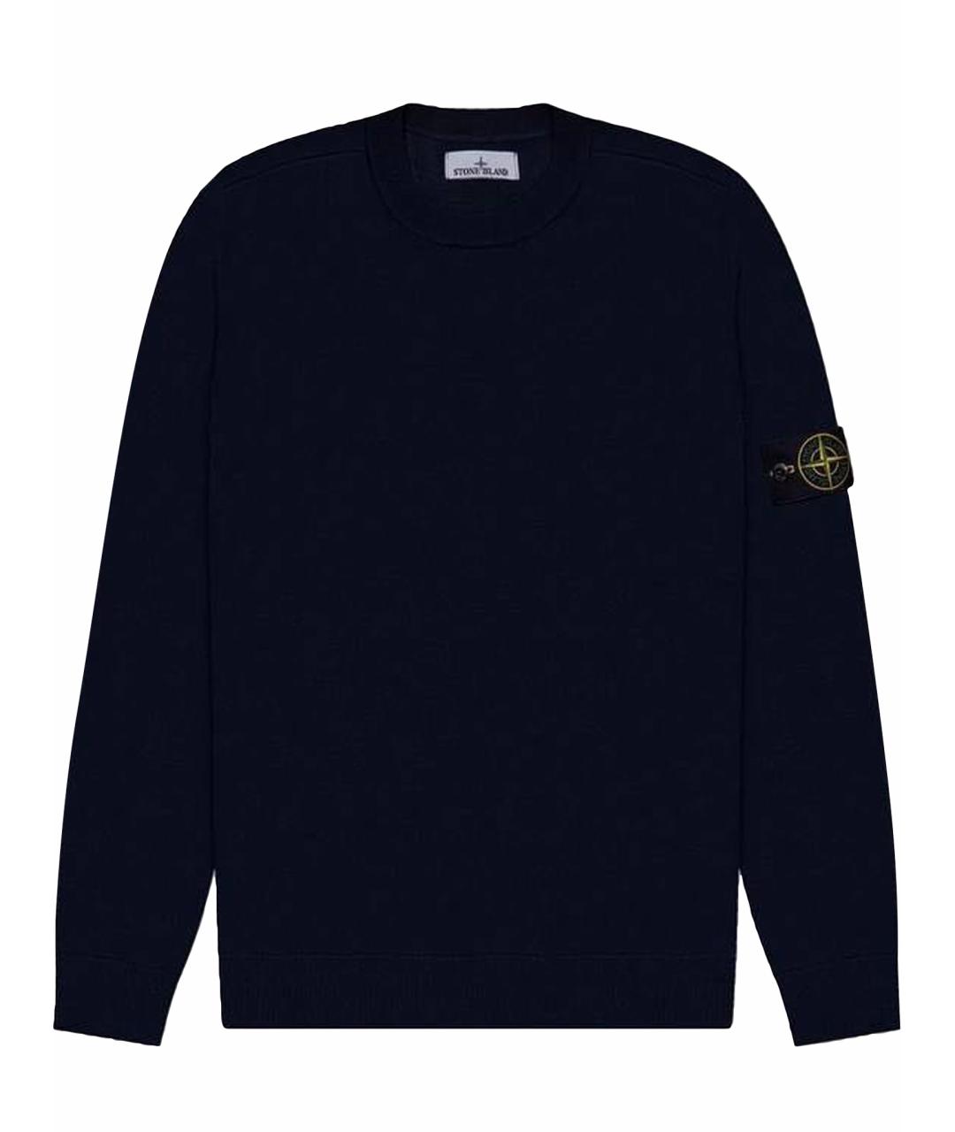 STONE ISLAND Темно-синий шерстяной джемпер / свитер, фото 1