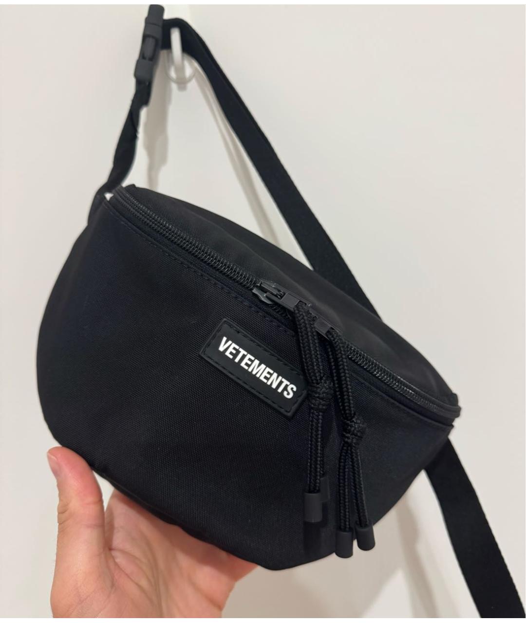 VETEMENTS Черная поясная сумка, фото 3