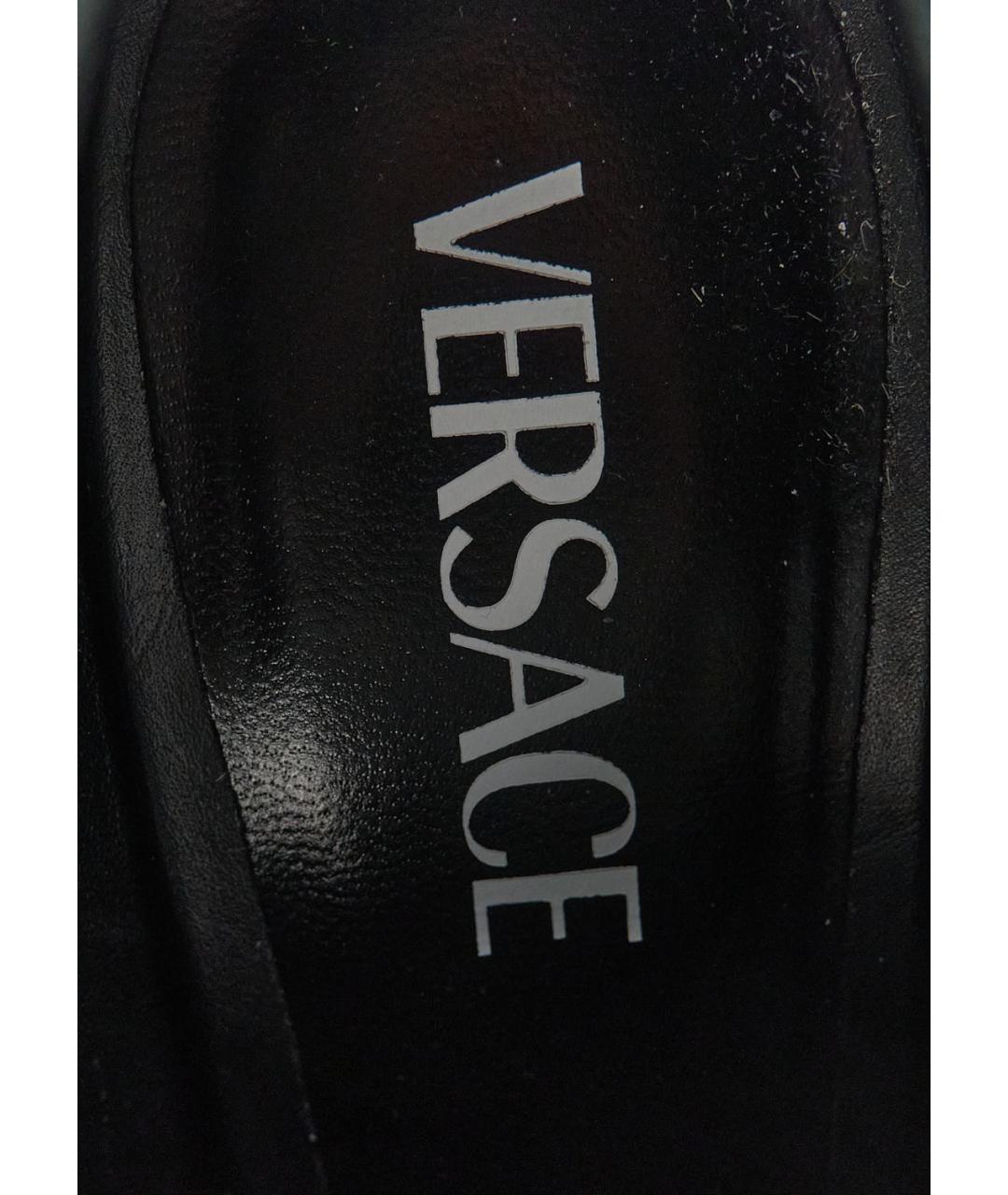 VERSACE Черные кожаные туфли, фото 3