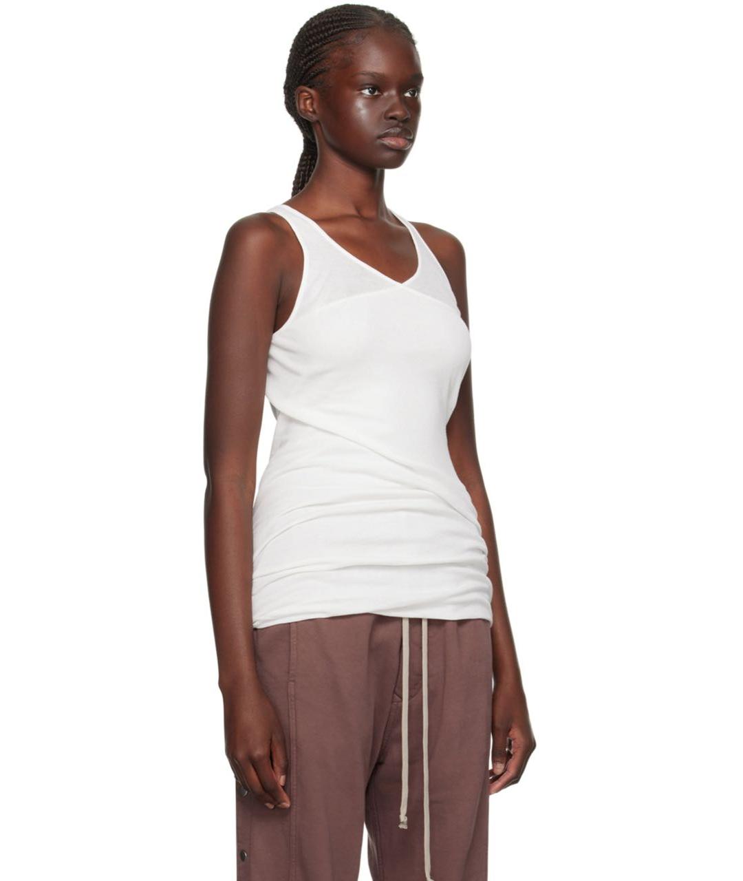 RICK OWENS Белая хлопковая майка, фото 3