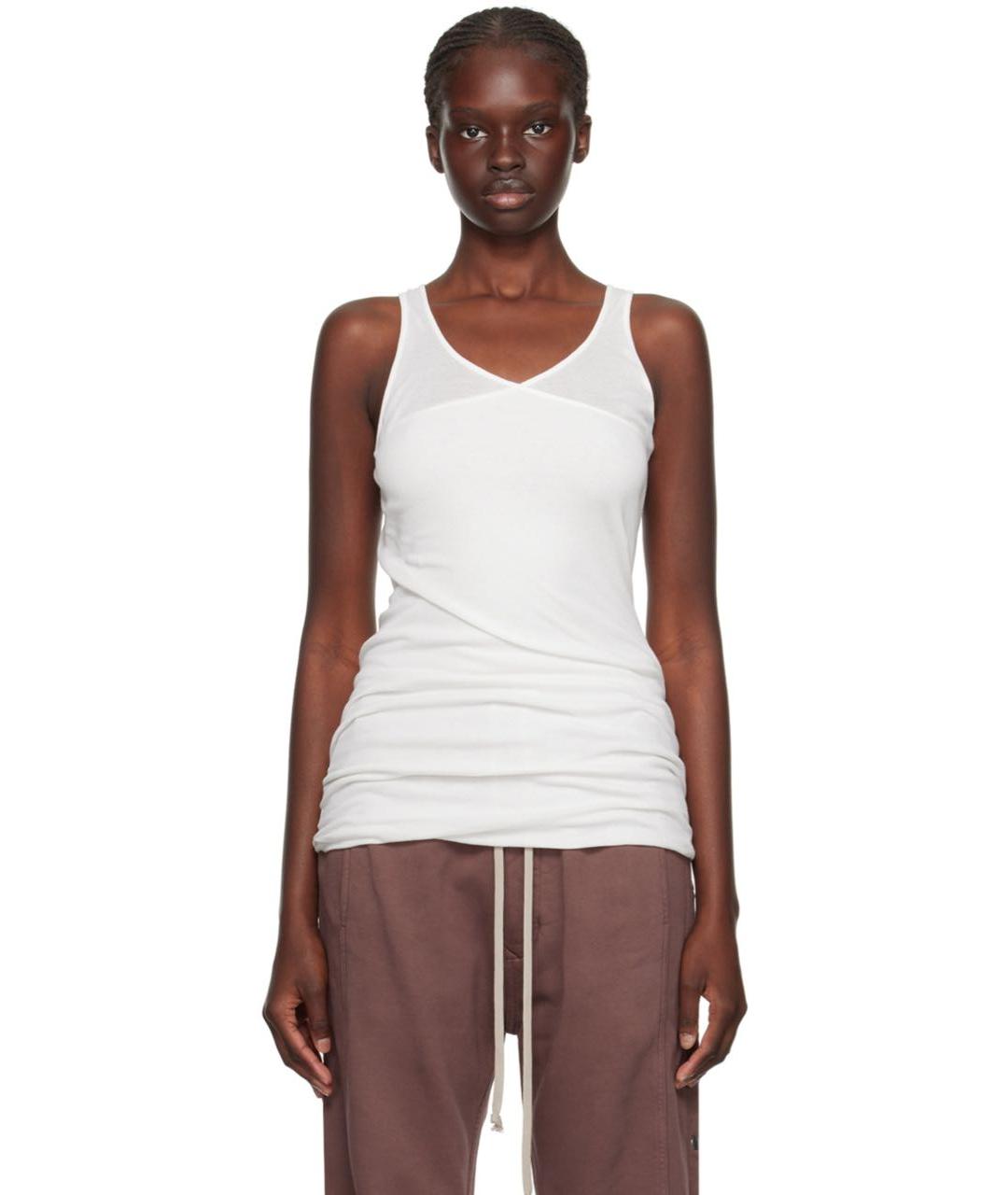 RICK OWENS Белая хлопковая майка, фото 5