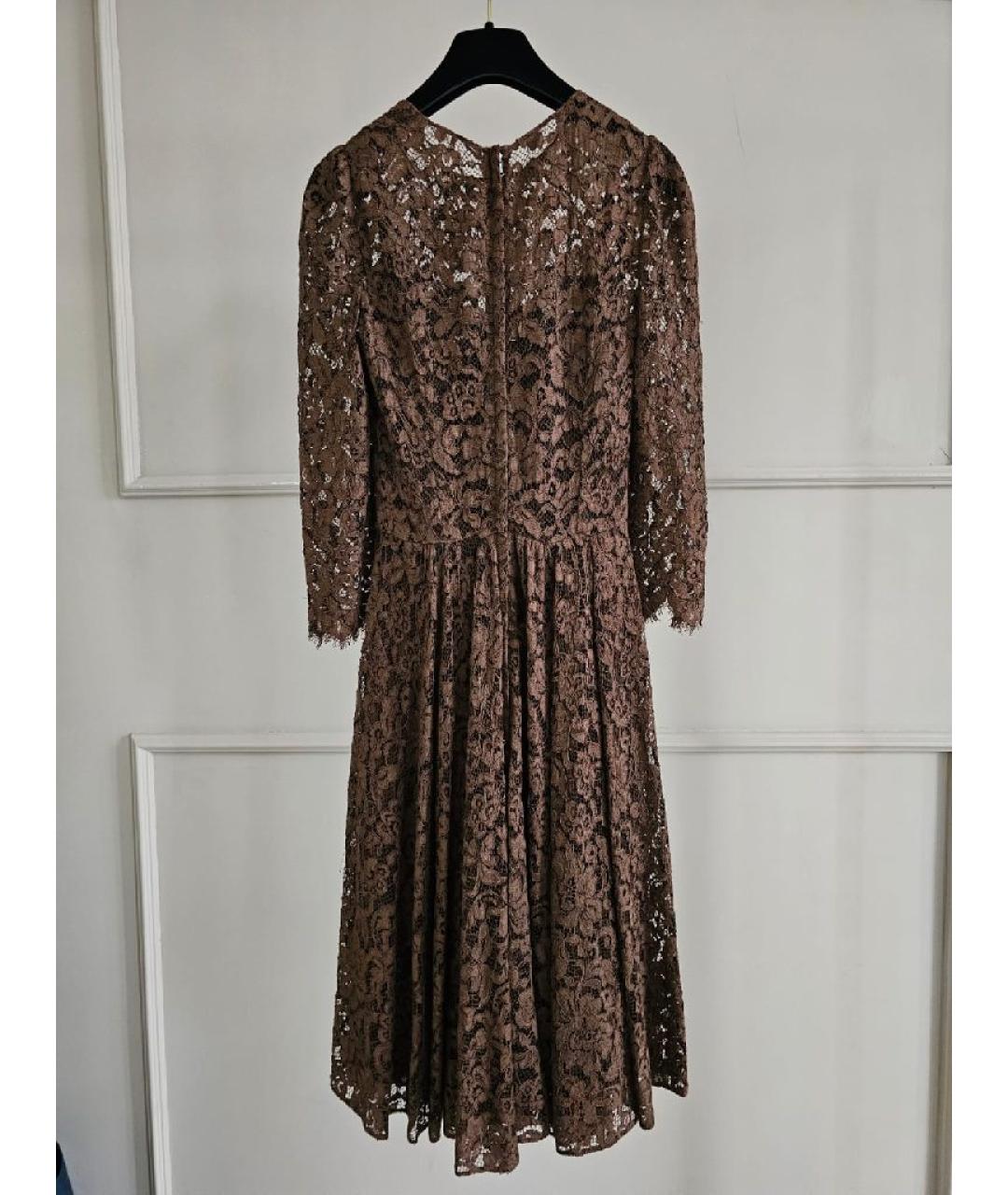VALENTINO Коричневое хлопковое повседневное платье, фото 2