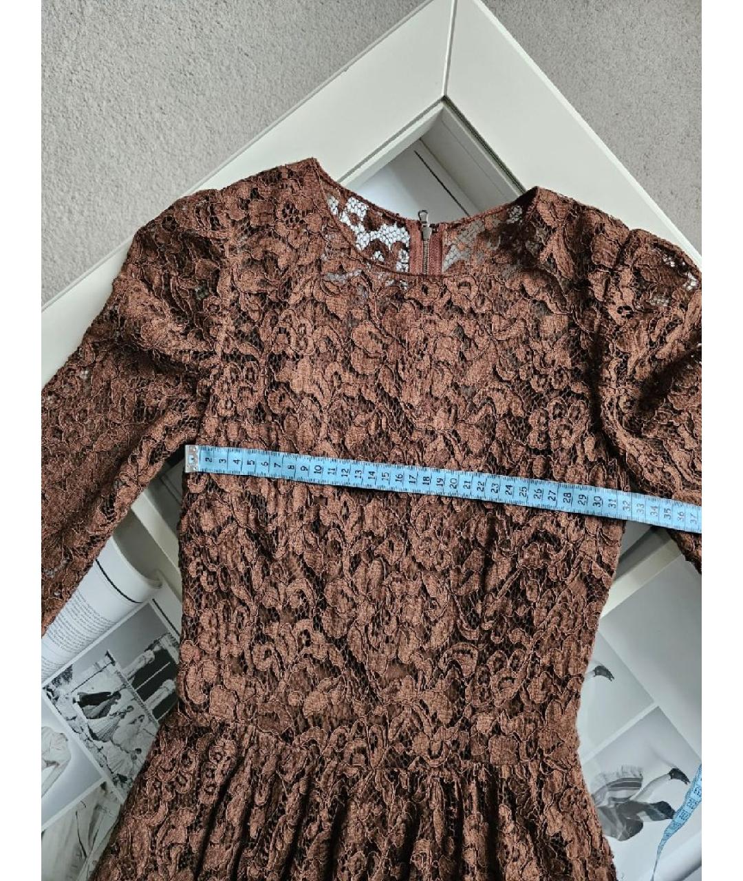 VALENTINO Коричневое хлопковое повседневное платье, фото 6
