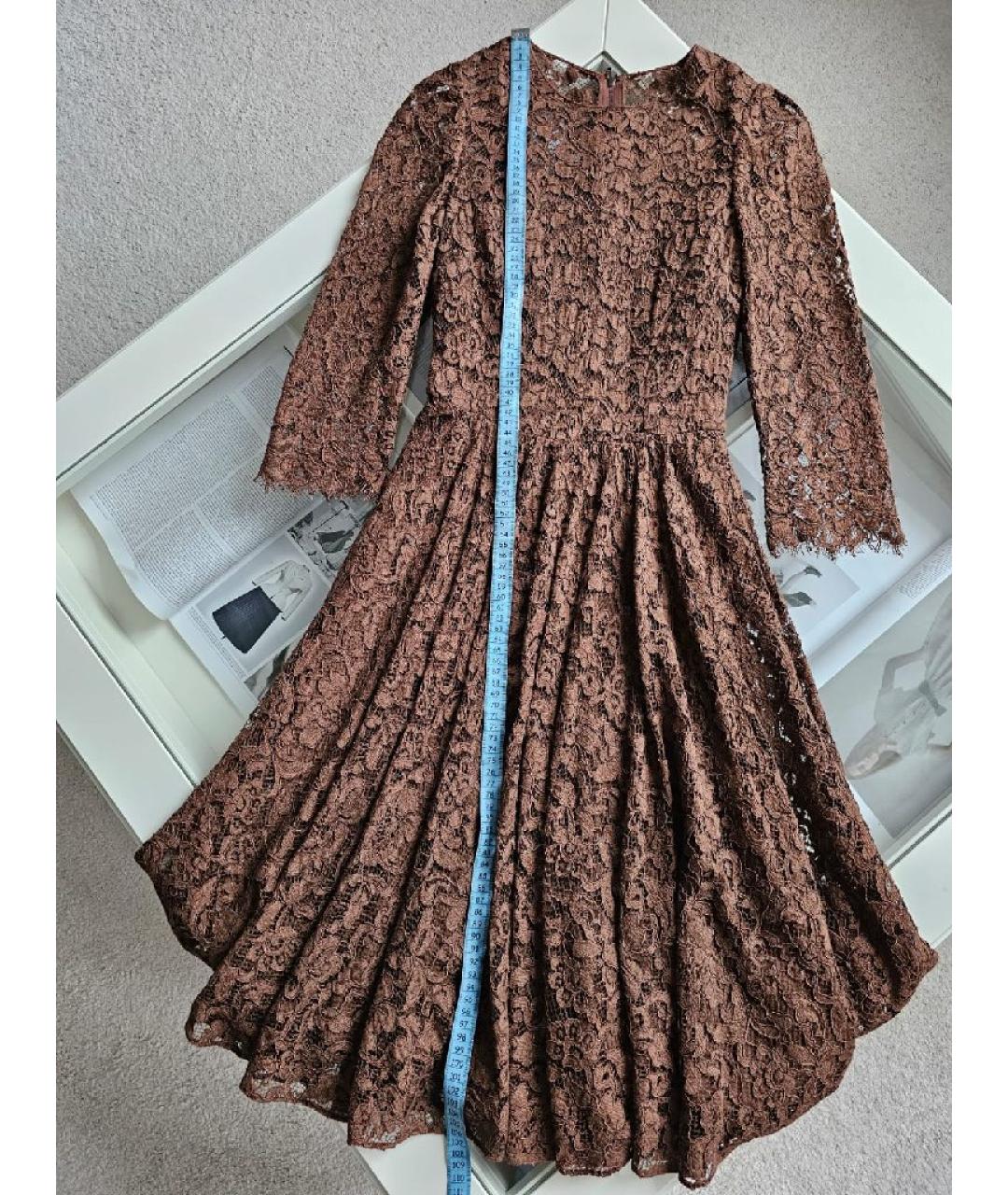 VALENTINO Коричневое хлопковое повседневное платье, фото 5