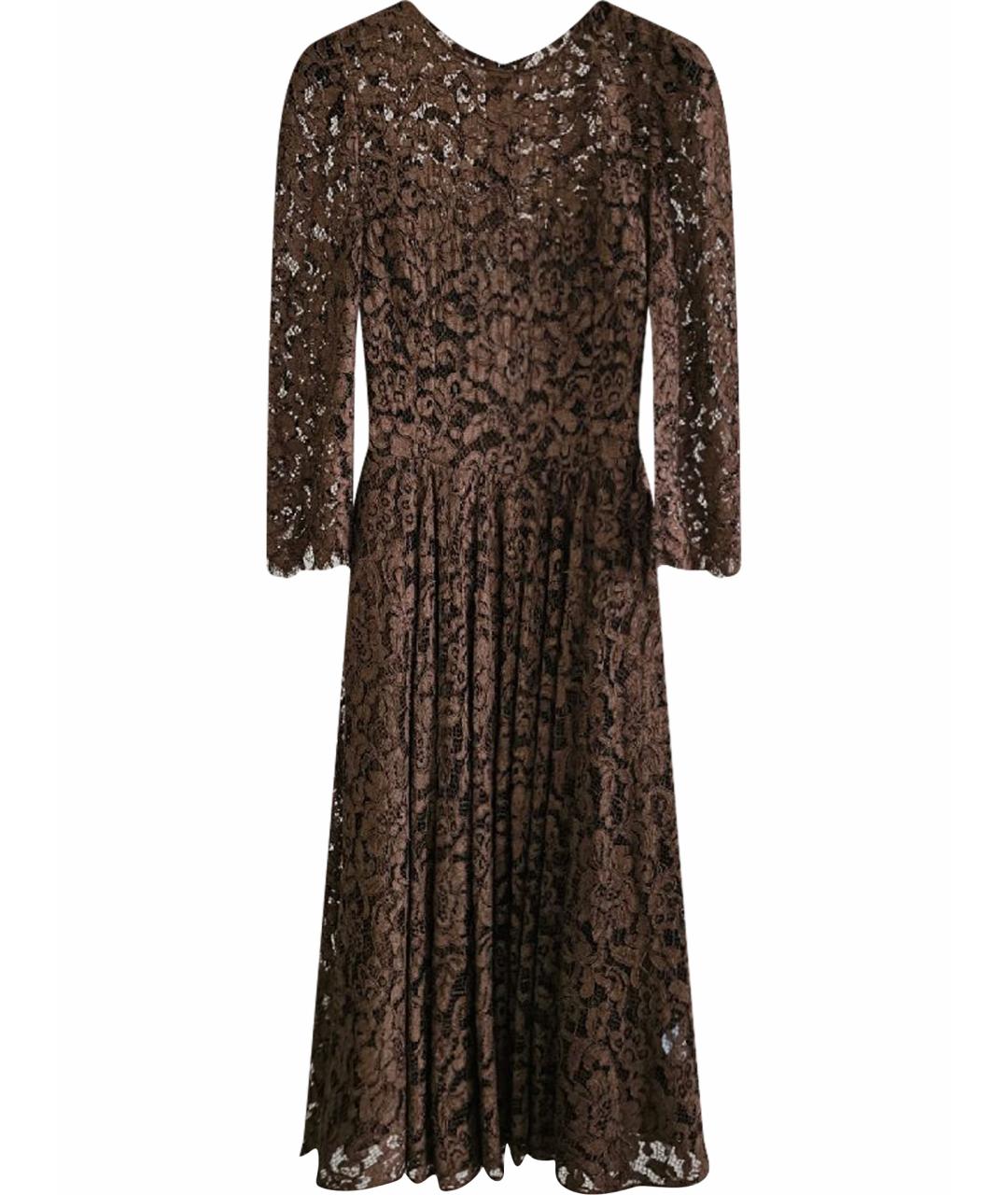 VALENTINO Коричневое хлопковое повседневное платье, фото 1