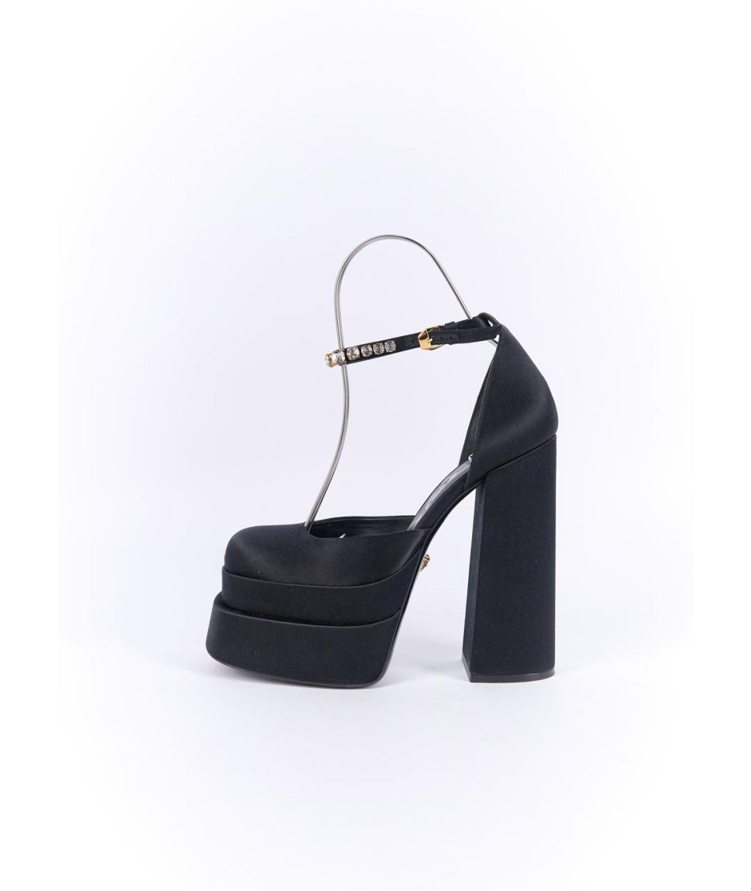 VERSACE Черные текстильные туфли, фото 8