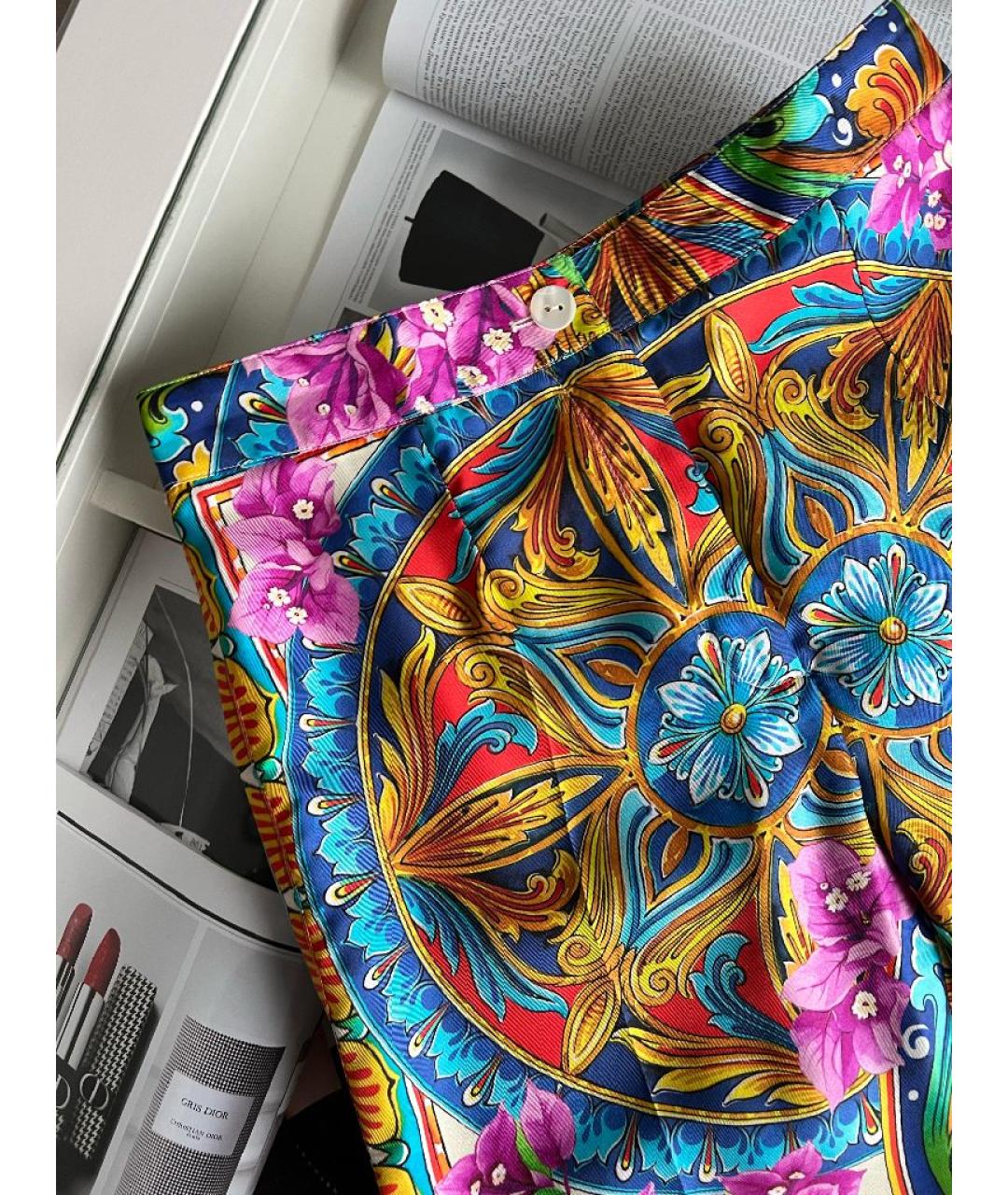 DOLCE&GABBANA Мульти шелковые капри, фото 3