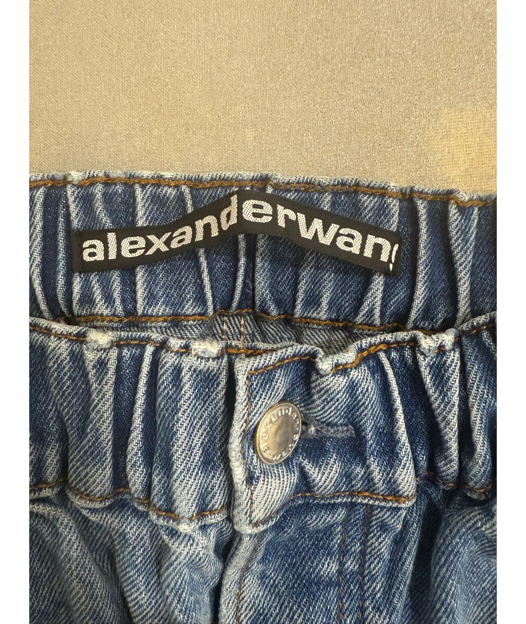 ALEXANDER WANG Синие хлопковые прямые джинсы, фото 4