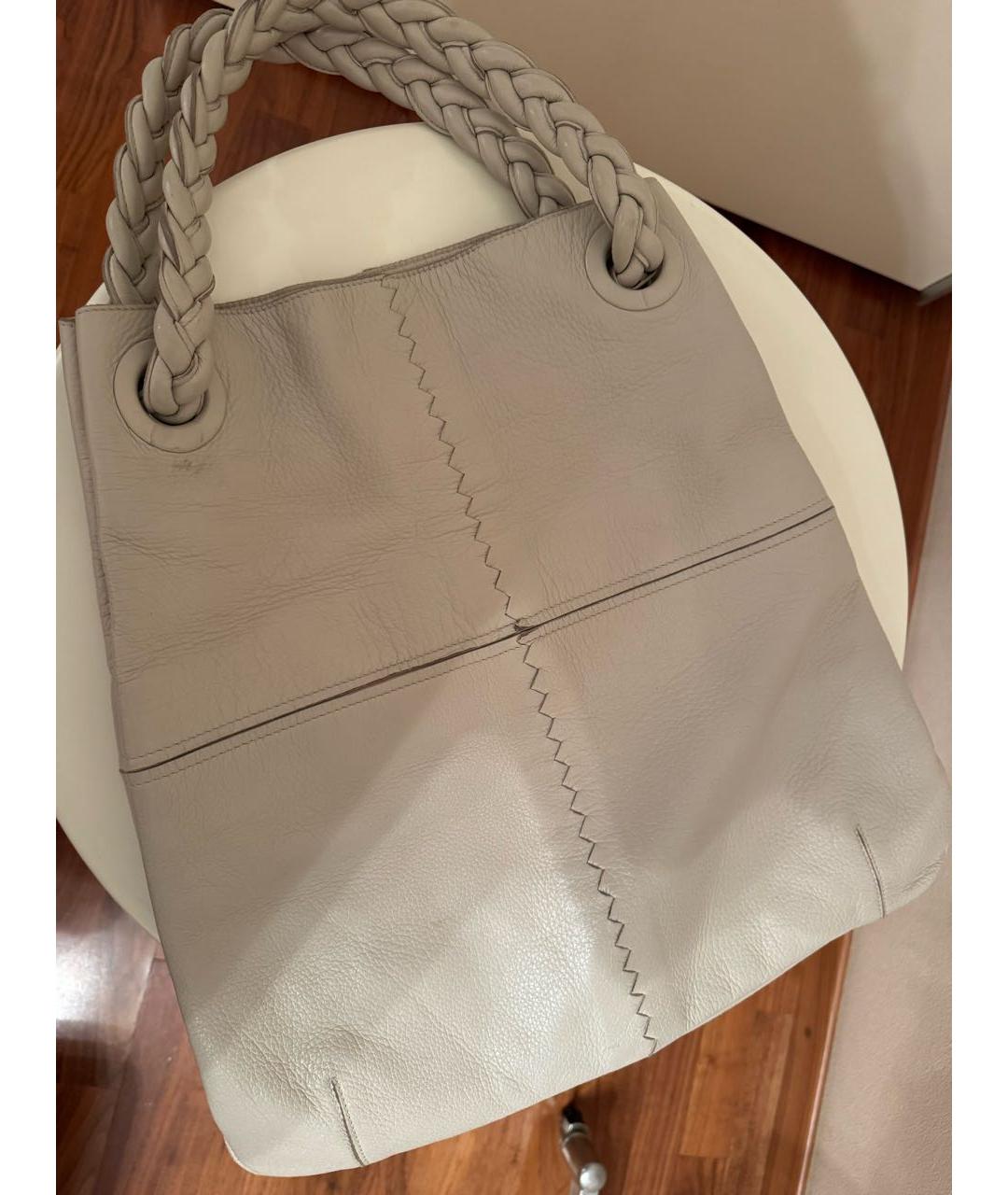 BOTTEGA VENETA Серая кожаная сумка тоут, фото 2