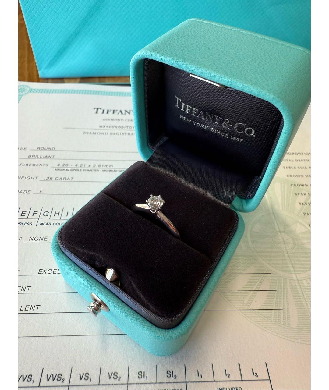 TIFFANY&CO Платиновое кольцо, фото 6