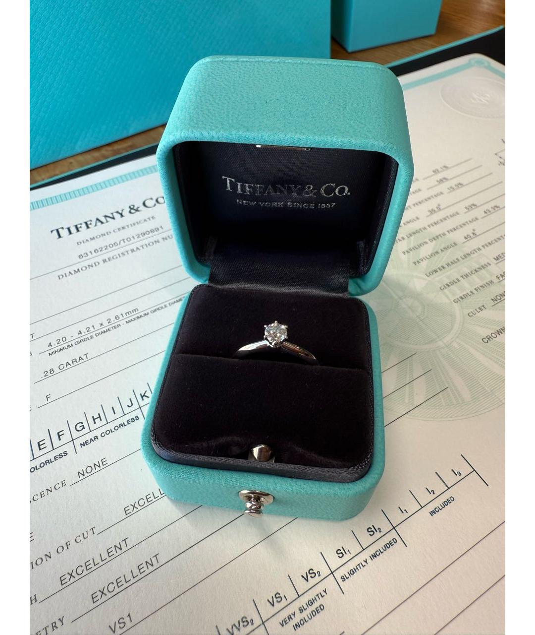 TIFFANY&CO Платиновое кольцо, фото 5