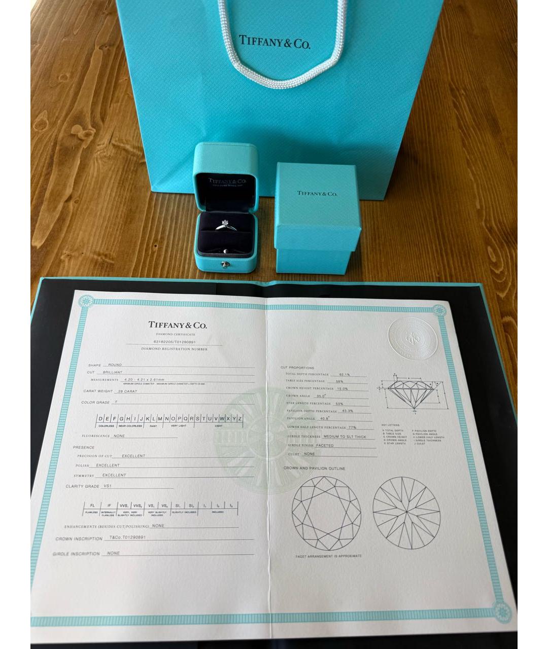TIFFANY&CO Платиновое кольцо, фото 4