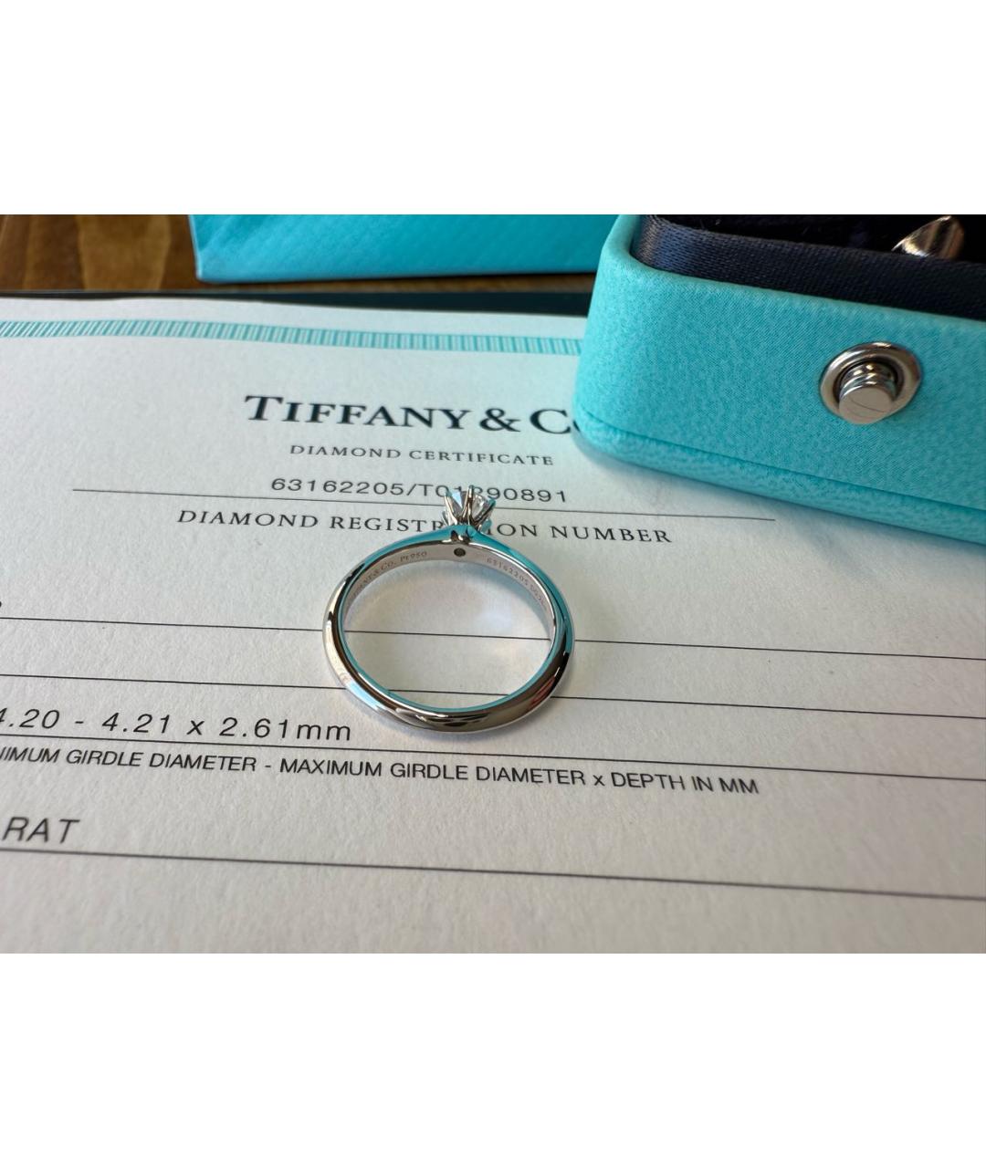TIFFANY&CO Платиновое кольцо, фото 7